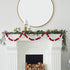 Hand Felted Wool Christmas Garland - Red, Maroon, and Cream Balls - 6' - ARCADIA HOME